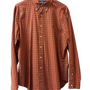 Ralph Lauren Men's Large Orange Plaid Shirt